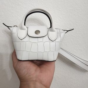 Longchamp Nano Le Pliage Cuir Croc Emboss